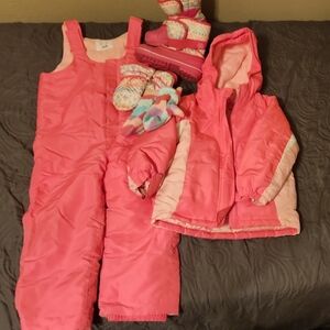 The Children's Place Pink Puffer Jacket and Snow Set